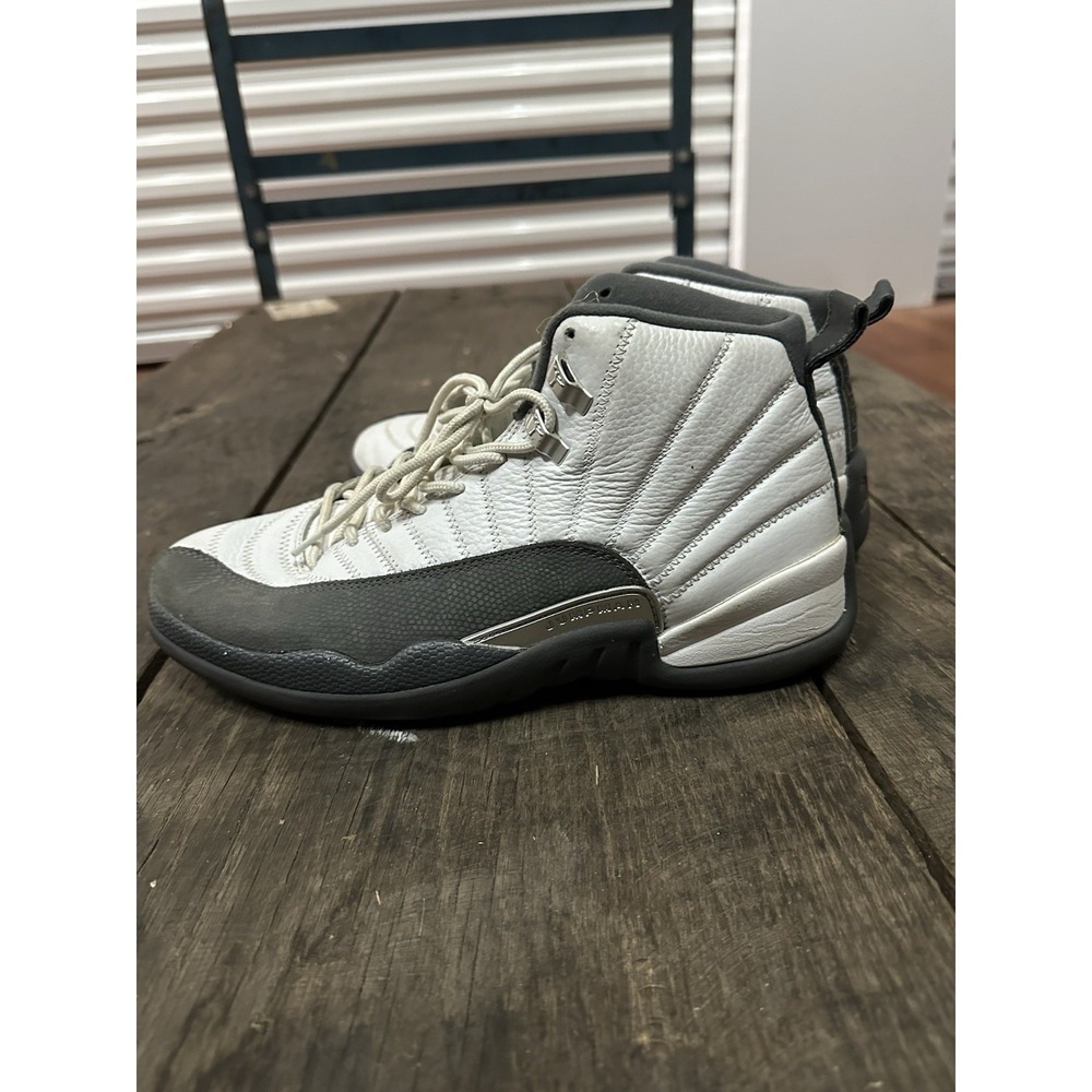 Jordan Air Jordan 12 Retro White Dark Grey Leather Basketball Sneaker‎ Men's